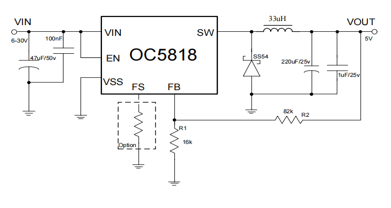 OC5815芯片应用原理电路图