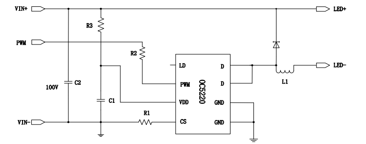 OC5220芯片电路应用原理图