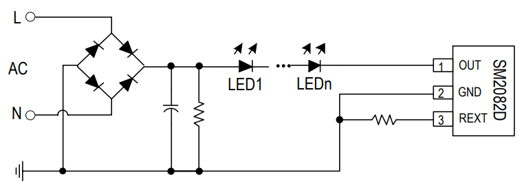 典型应用一：非调光应用方案原理图