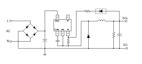 AC-DC降压型驱动芯片SM7033M应用电路图