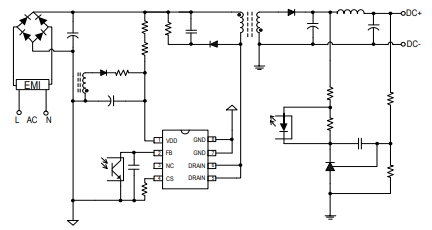 降压型驱动芯片SM8022BS芯片应用电路图