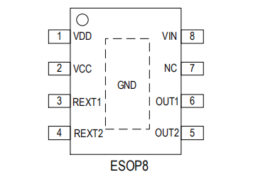 2段调光/调色分段开关芯片SM2212EK管脚图