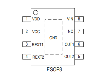 3段调光调色分段开关芯片SM2213EK管脚图