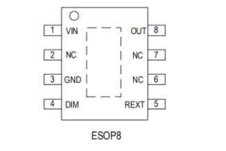 单通道调光高压线性智能照明芯片SM2083EGL型号管脚图