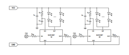 LED照明低压线性智能照明驱动芯片SM15106T应用电路图