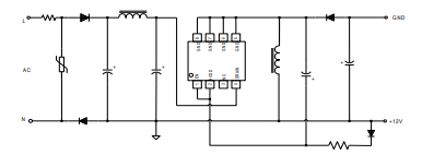 AC-DC电源芯片SM7075P型号12V 典型应用