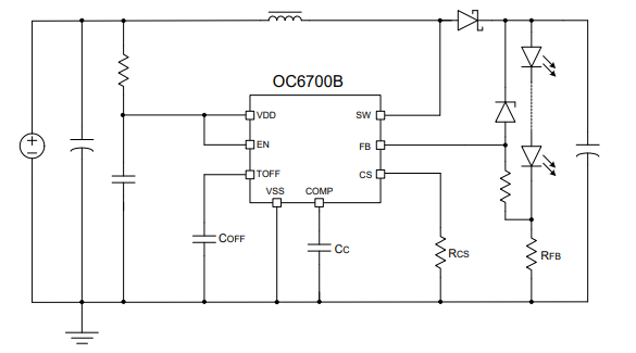 升压恒流充电芯片推荐OC6700B电路图原理